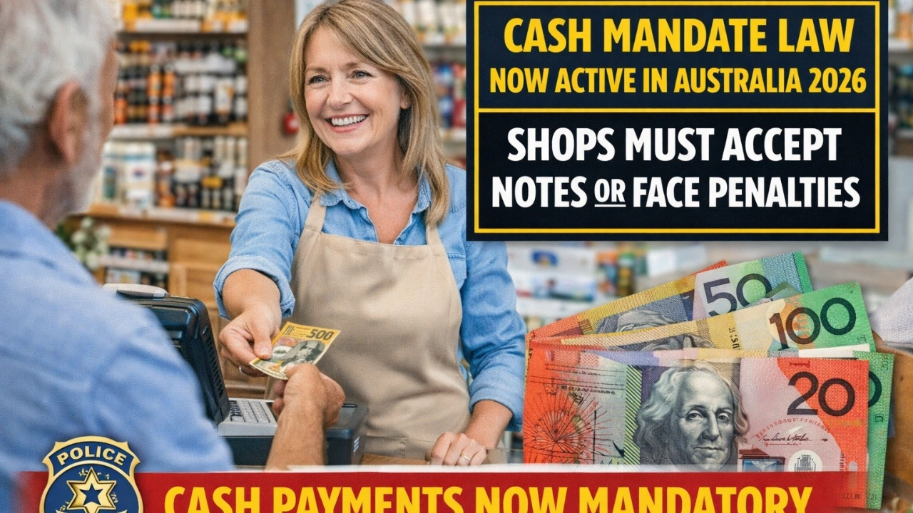 Cash Mandate Law Now Active in Australia 2026 — Shops Must Accept Notes or Face Penalties