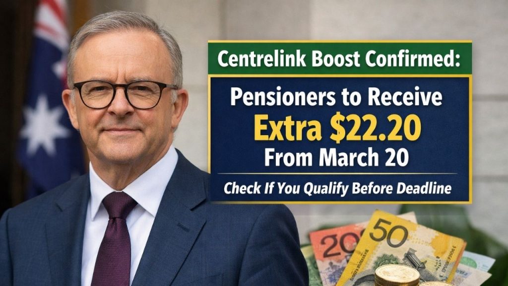 Centrelink Boost Confirmed: Pensioners to Receive Extra $22.20 From March 20 — Check If You Qualify Before Deadline