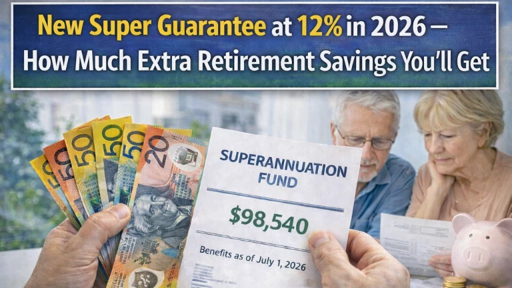 New Super Guarantee at 12% in 2026 — How Much Extra Retirement Savings You’ll Get